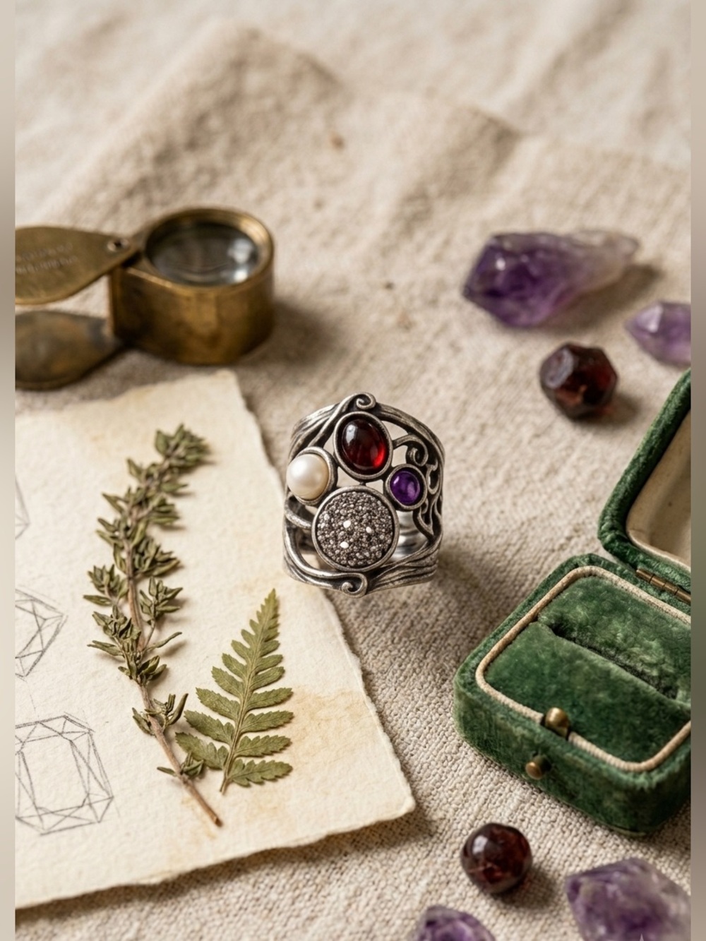 Artisan Israeli Sterling Silver Statement Ring ✨ DIDAE Modernist Design
